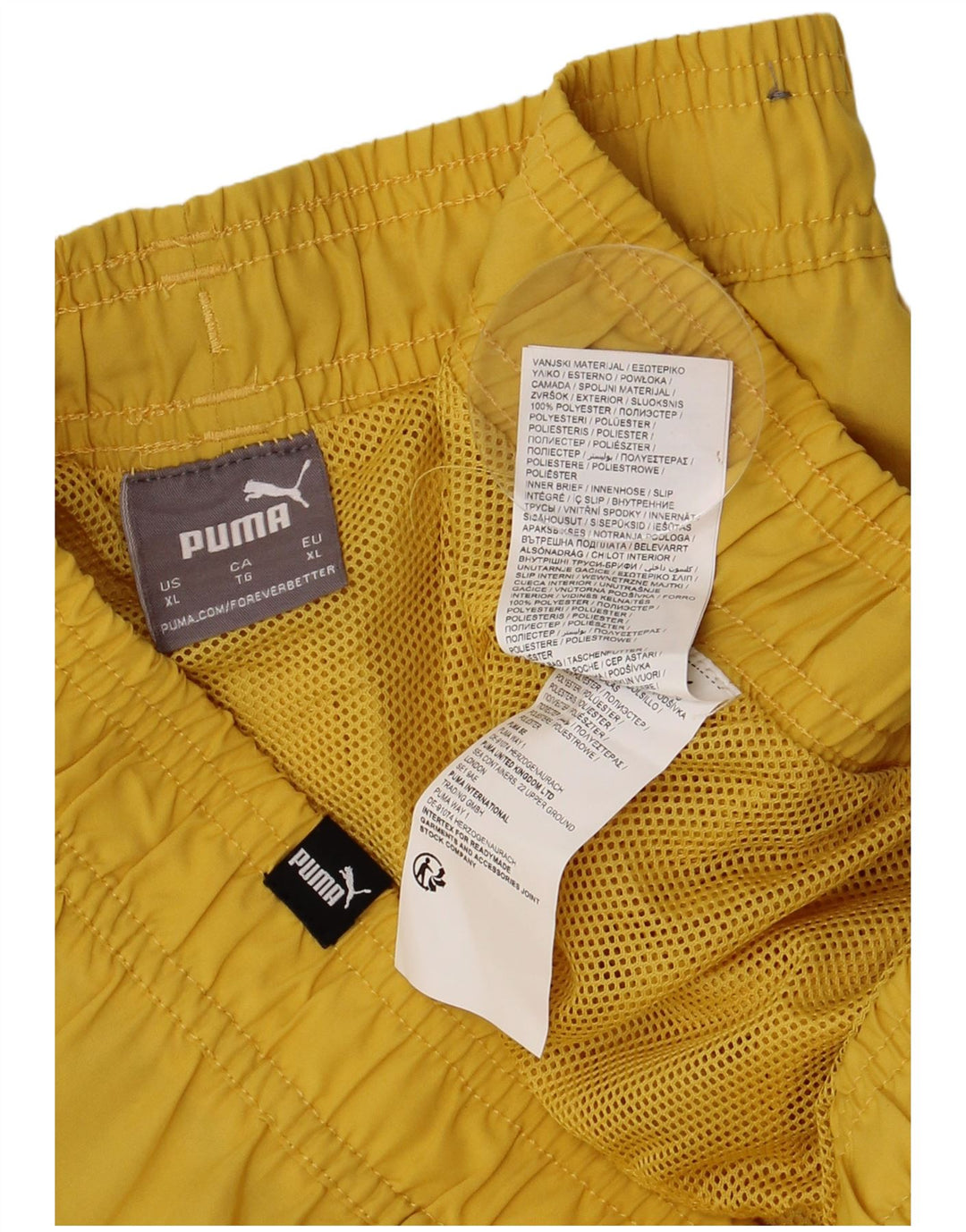 Shorts de natação masculinos PUMA XL amarelo poliéster