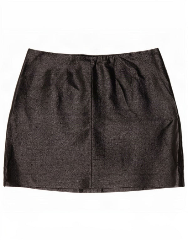 Marks & Spencer Womens Faux Leather Mini Skirt UK 18 XL W36 Black