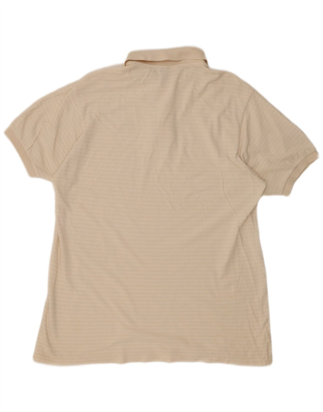 Camisa polo masculina LACOSTE tamanho 7 2XL algodão listrado branco