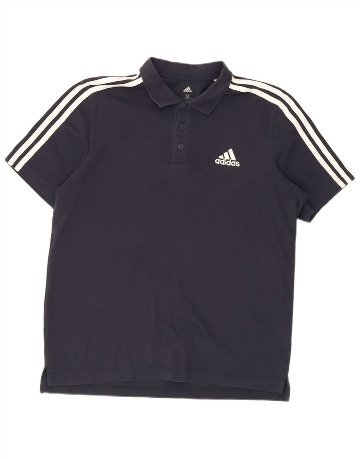 Camisa polo masculina Adidas média azul marinho algodão