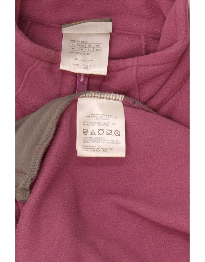 Jaqueta feminina de lã Jack Wolfskin UK 18/20 XL poliéster rosa