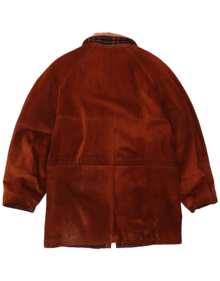 Jaqueta masculina vintage de camurça IT 54 2XL couro marrom