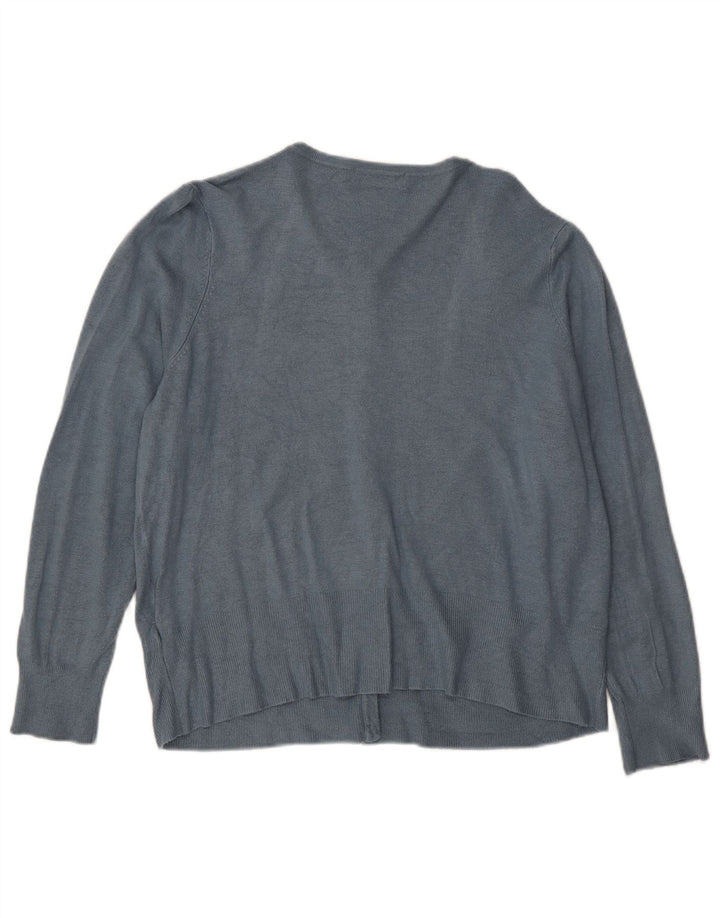 Suéter cardigã feminino Marks & Spencer Reino Unido 14 grande viscose azul