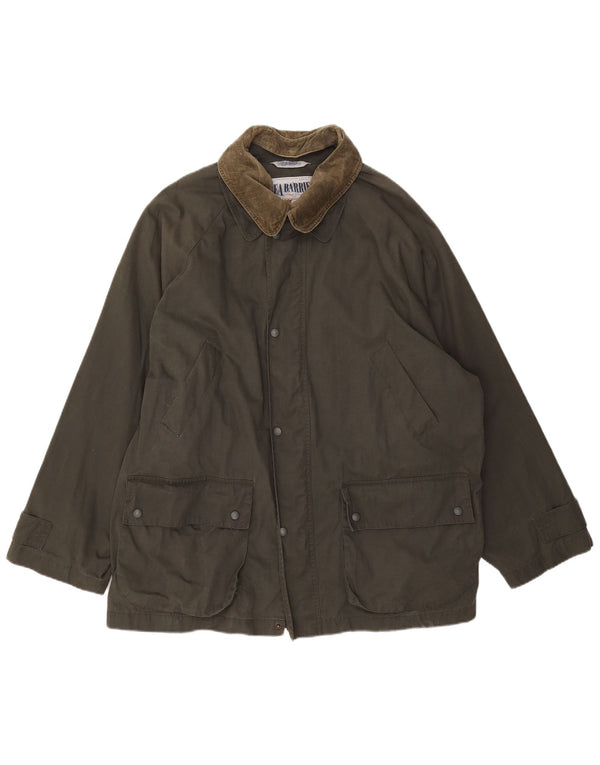 Jaqueta masculina de algodão encerado Sea Barrier UK 42 XL algodão cáqui