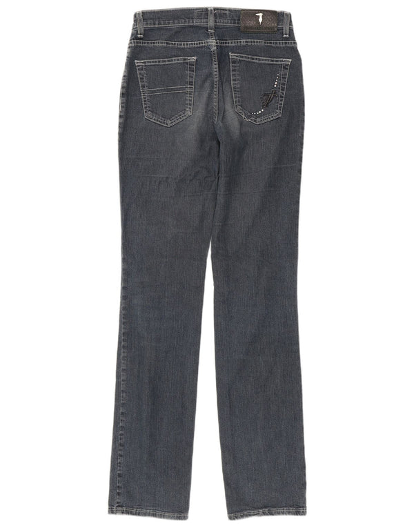 Jeans retos femininos Trussardi W26 L33 algodão azul marinho