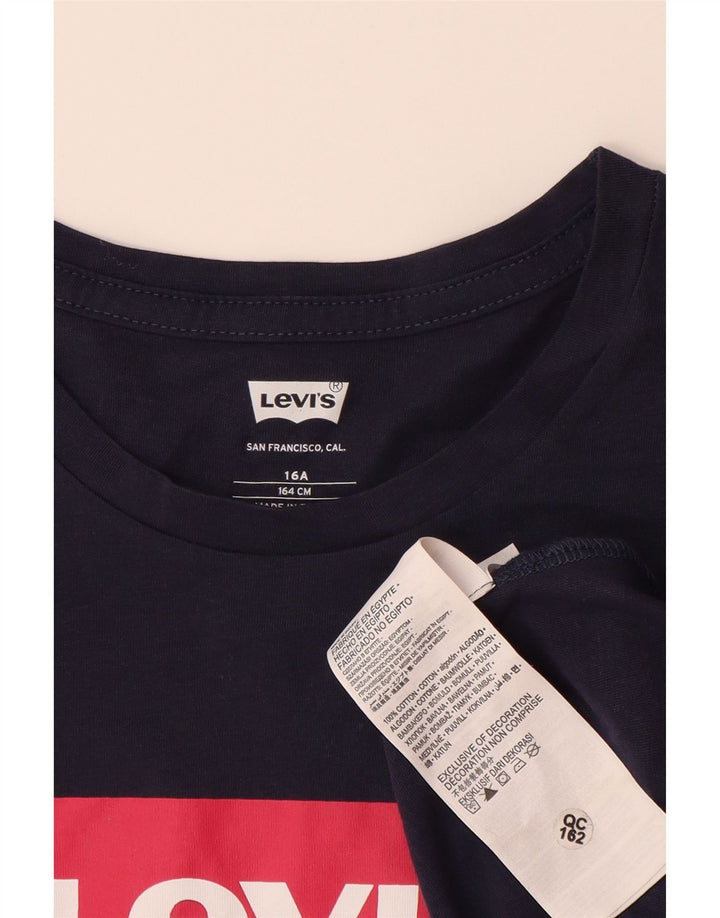 Camiseta gráfica feminina LEVI'S 15-16 anos algodão azul marinho