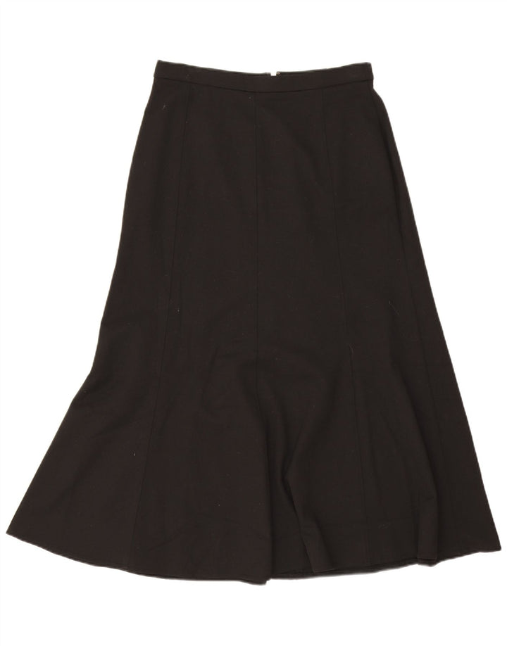 Saia trompete feminina Orvis EUA 12 médio W28 poliéster preto