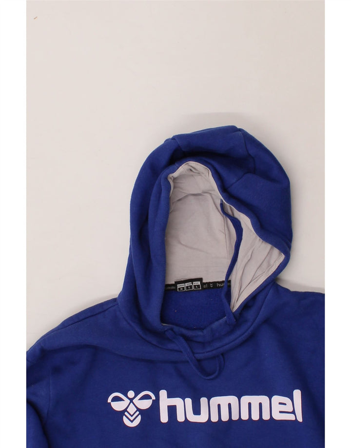 HUMMEL Mens Graphic Hoodie Jumper Small Blue Cotton Vintage Hummel and Second-Hand Hummel from Messina Hembry 