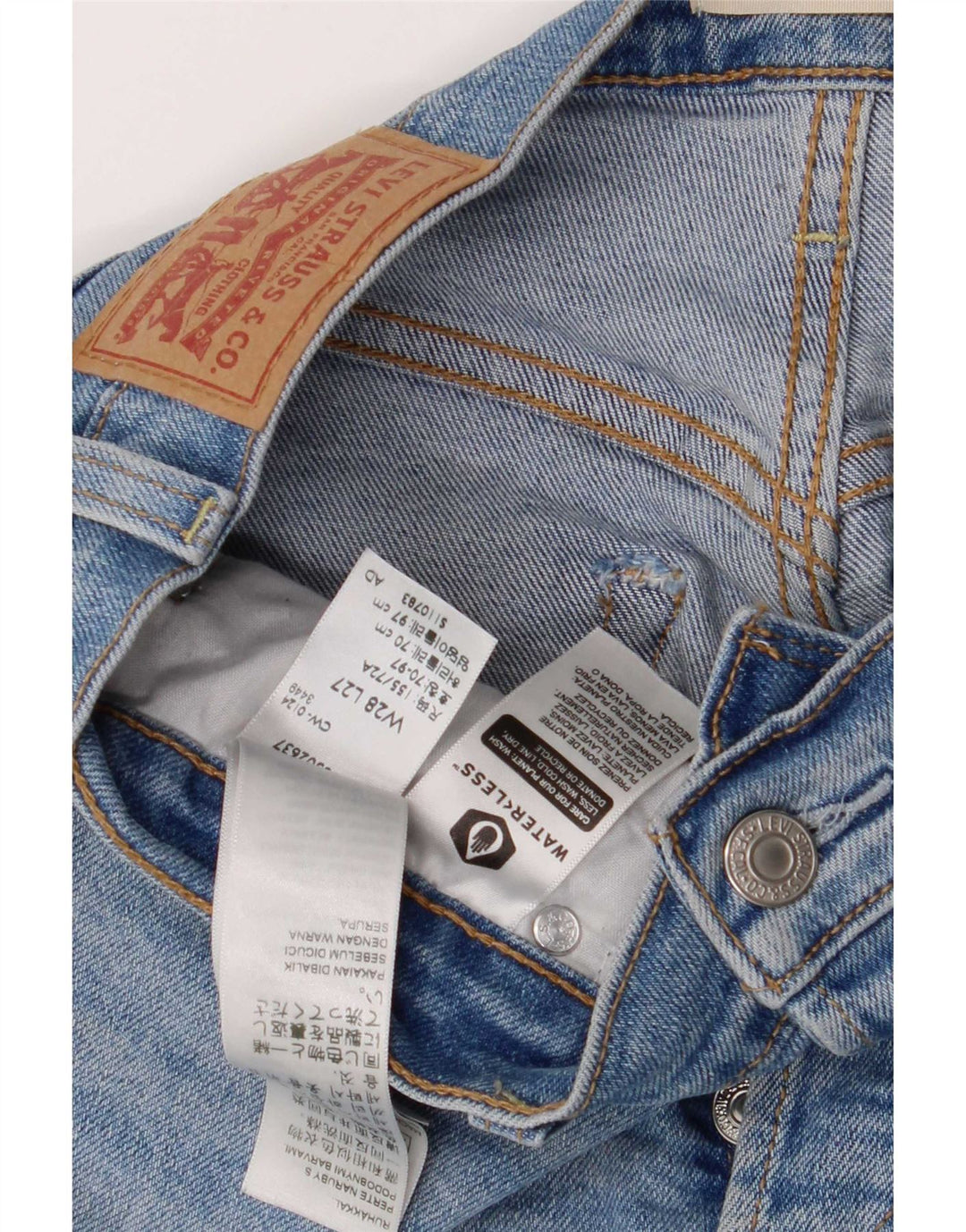 Jeans Levi's Ribcage Straight Masculino W28 L27 Azul Algodão