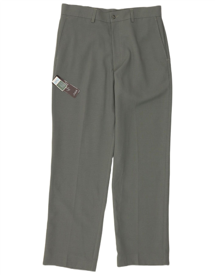 Calça feminina reta casual Farah W34 L31 poliéster verde