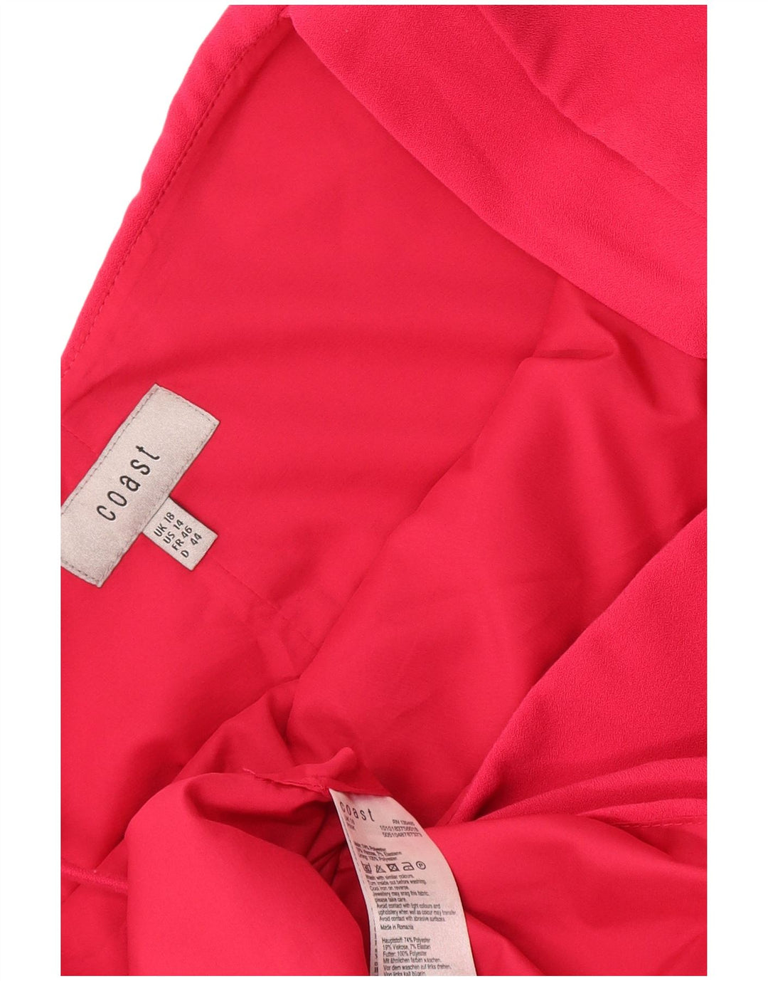 Vestido feminino assimétrico sem mangas Coast UK 18 XL rosa poliéster