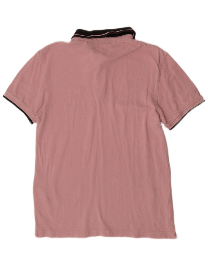 Camisa polo masculina Levi's pequena de algodão colorblock rosa
