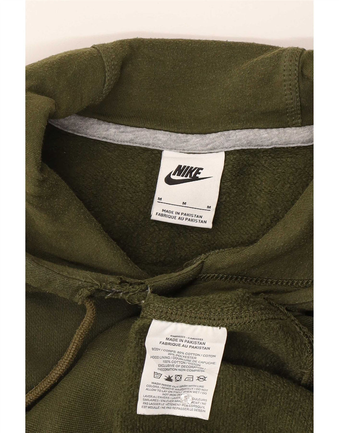Nike Mens Hoodie Jumper Médio Algodão Cáqui