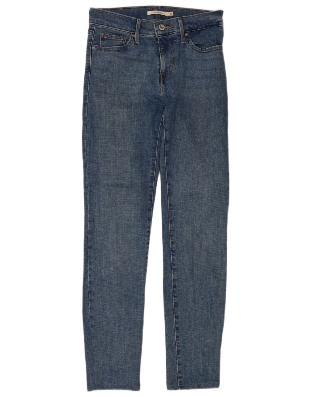 LEVI'S Jeans feminino slim slim W25 L32 algodão azul