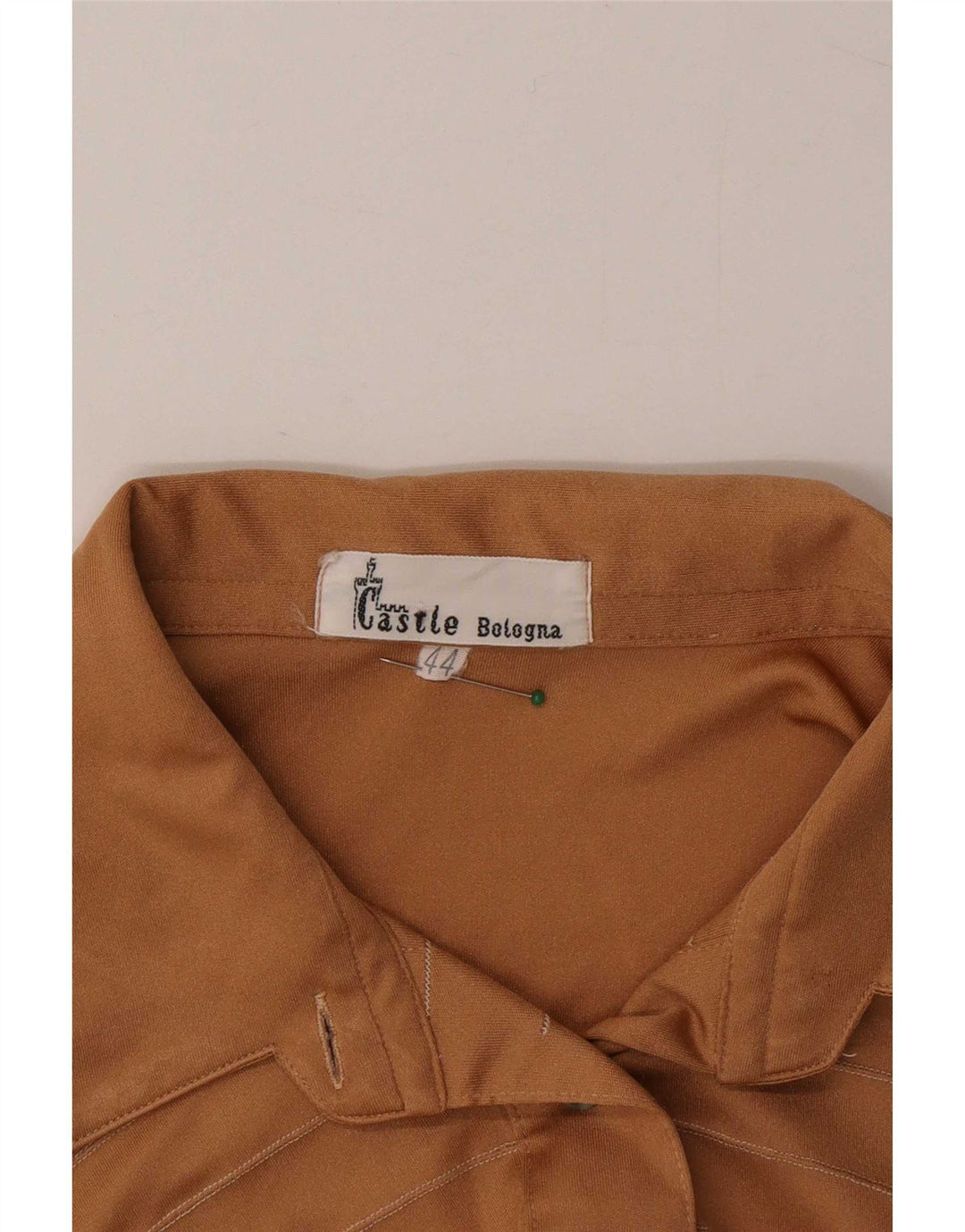 Blusa camisa feminina Castle UK 12 poliéster bege médio