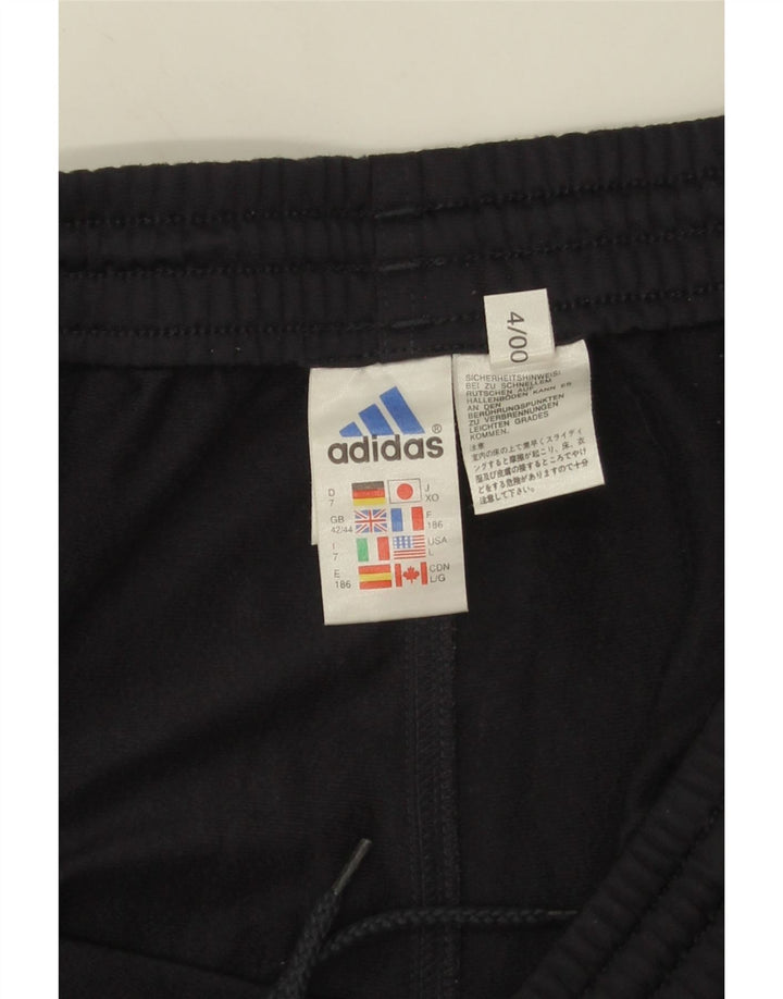 Calças de treino masculinas Adidas UK 42/44 poliéster preto grande