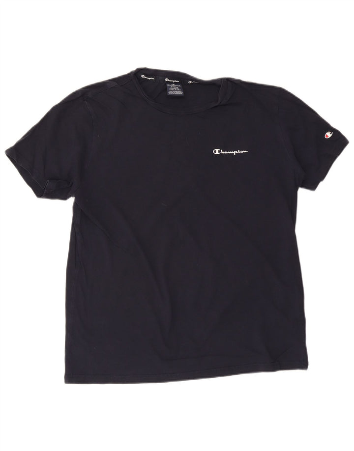 CAMPEÃO Camiseta Masculina Top Grande Algodão Azul Marinho