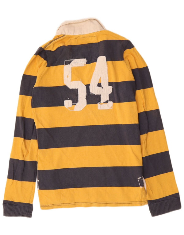 Camisa polo masculina Superdry de manga comprida com listras amarelas médias