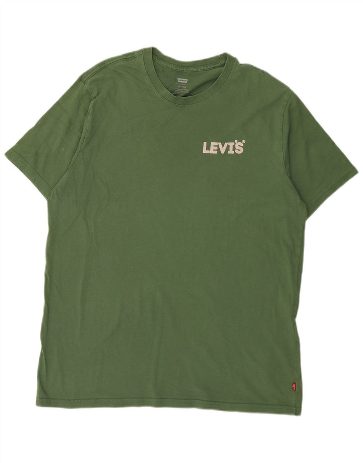 Camiseta masculina relaxada Levi's Top médio algodão verde