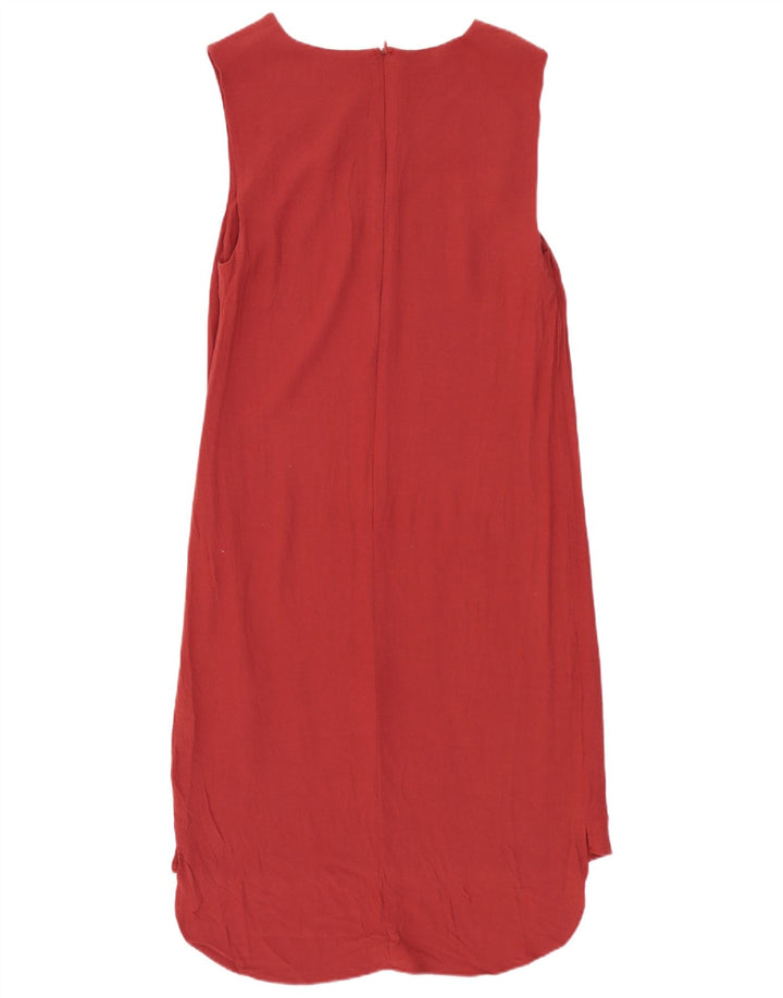 Vestido feminino Marks & Spencer sem mangas em viscose vermelha pequena Reino Unido 10