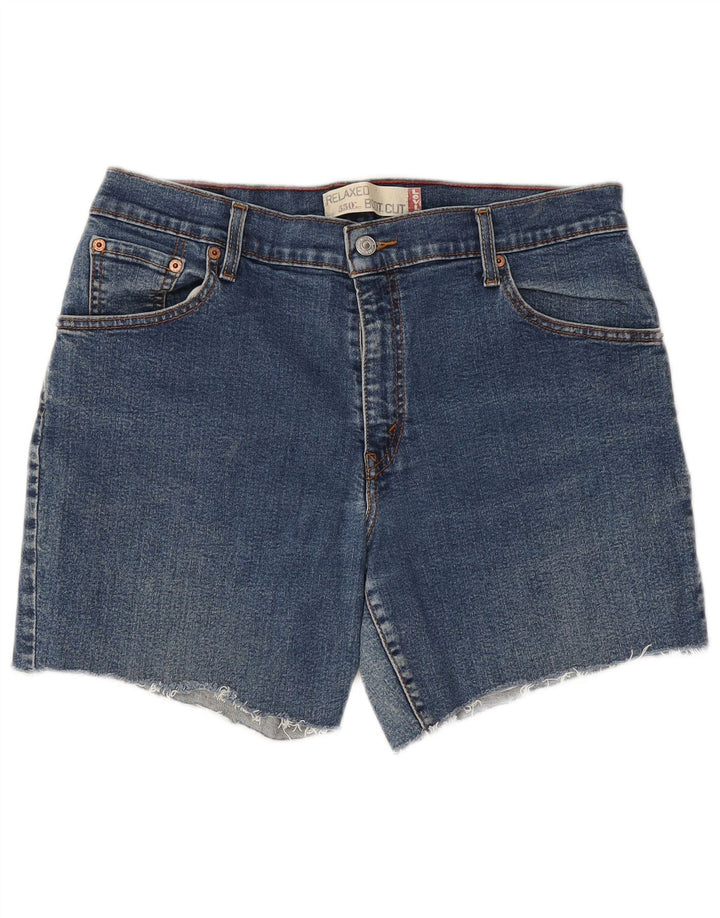 Shorts jeans feminino LEVI'S 550 com ajuste relaxado US 14 XL W32 algodão azul