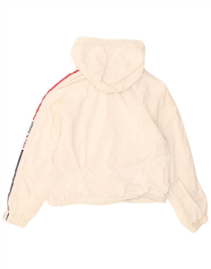 Jaqueta de chuva feminina Tommy Hilfiger Oversized Graphic UK 6 XS Branco