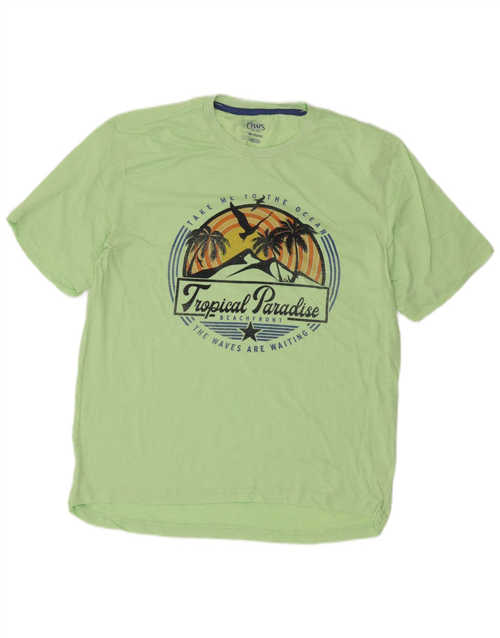 Camiseta gráfica masculina CHAPS Top 2XL algodão verde