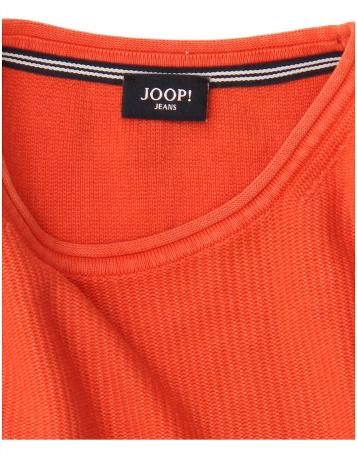 Suéter masculino JOOP com gola redonda, pequeno laranja