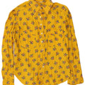 Camisa feminina vintage UK 8 pequena floral amarela