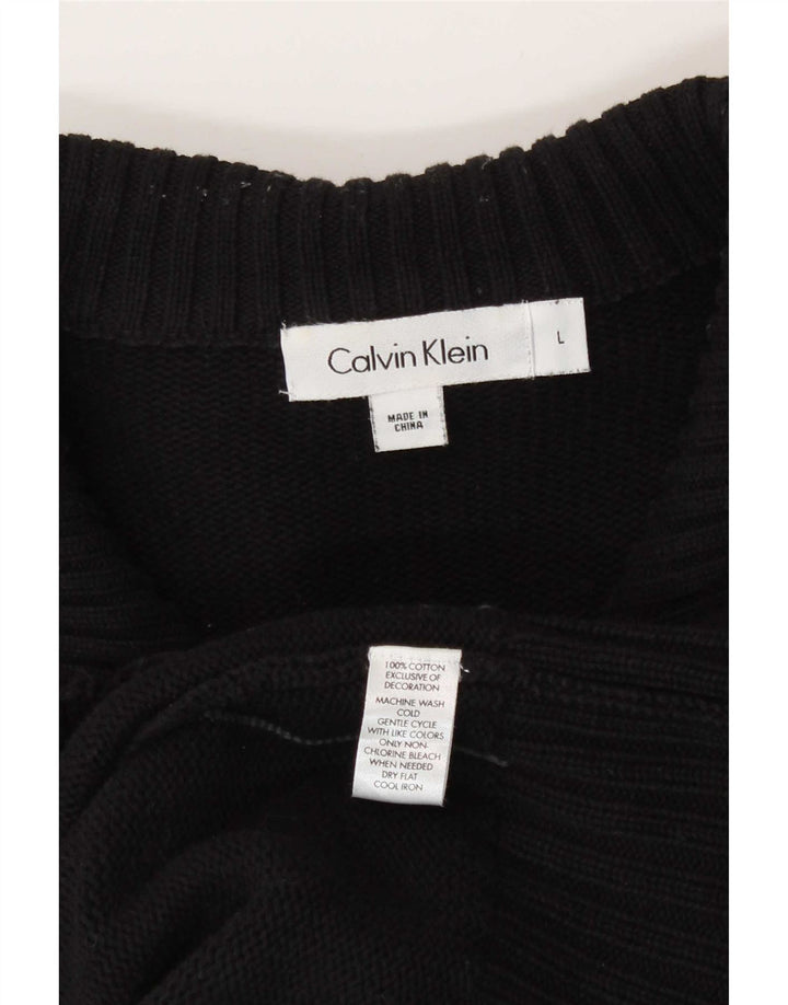 Suéter cardigã masculino Calvin Klein grande algodão preto