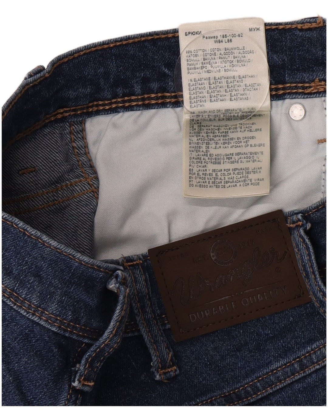 Wrangler Mens Regular Fit Jeans Reta W33 L34 Azul Algodão