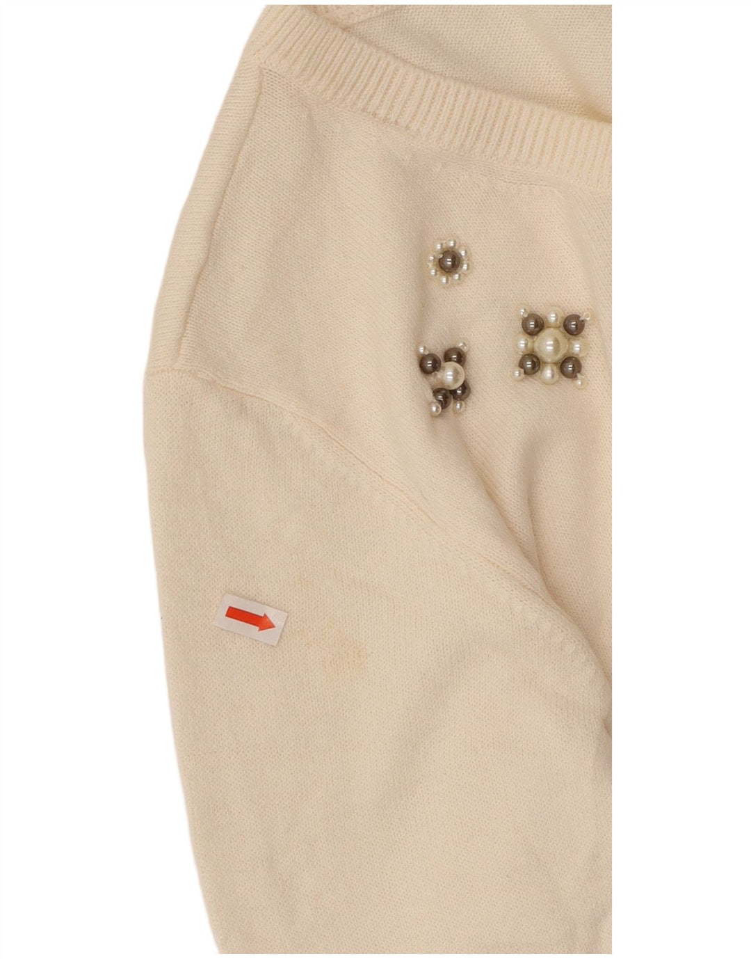 Suéter feminino MARKS & SPENCER com gola canoa Reino Unido 14 grande off white