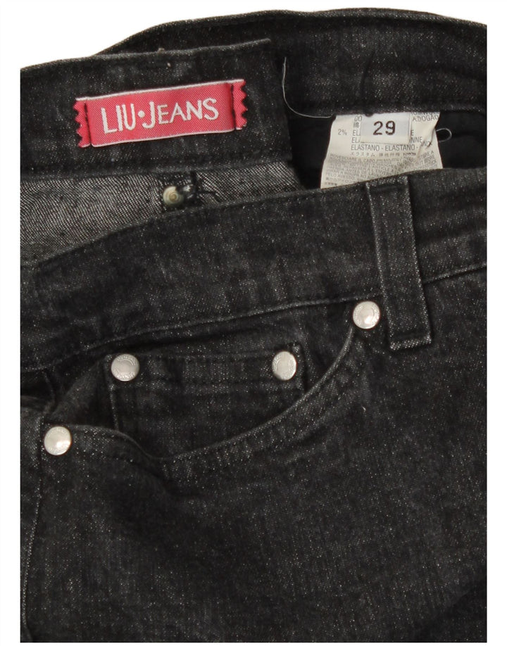 Saia jeans feminina Liu Jo W29 algodão cinza médio