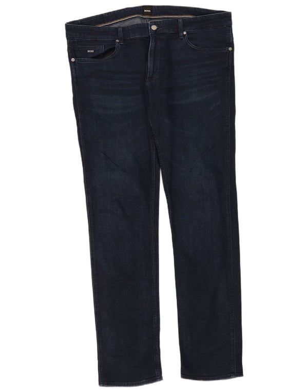 Hugo Boss Mens Slim Jeans W38 L34 Azul Marinho Algodão