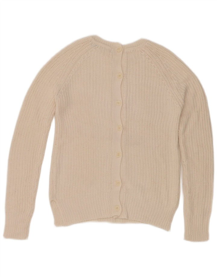Suéter cardigã feminino Zara Reino Unido 14 grande branco
