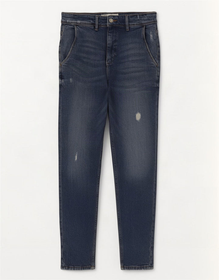 Zara Jeans skinny masculino desgastado UE 38 pequeno W30 L30 azul