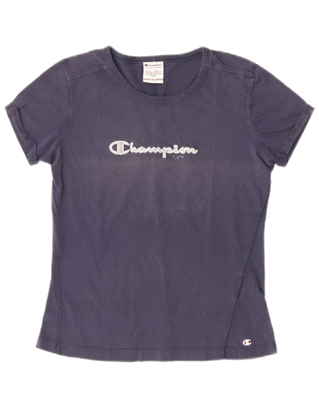 Camiseta feminina estampada Champion UK 12 médio azul marinho
