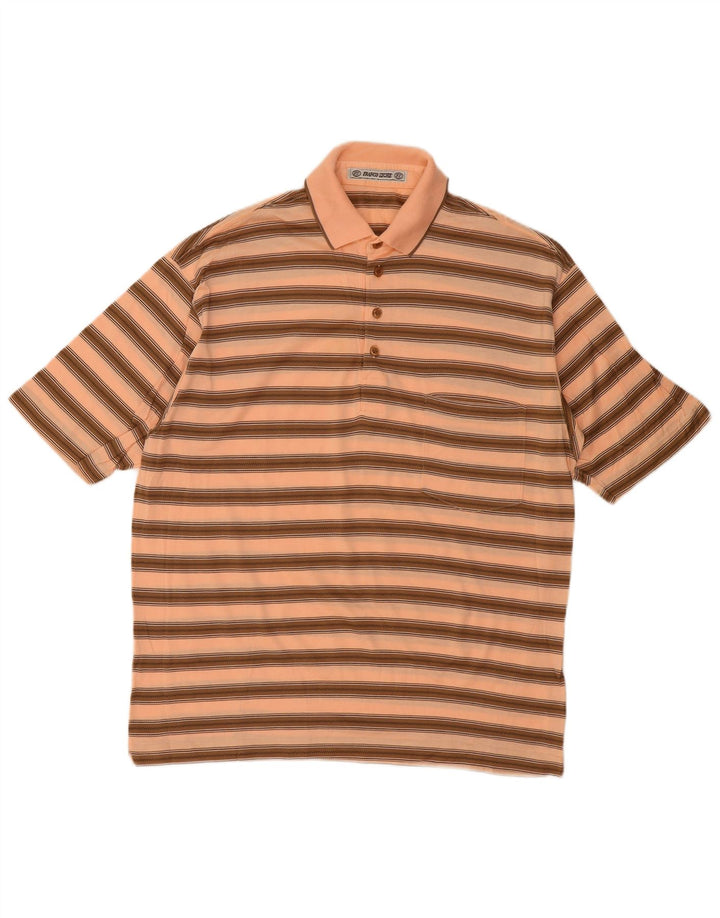 Camisa pólo masculina Franco Ziche listrada bege grande