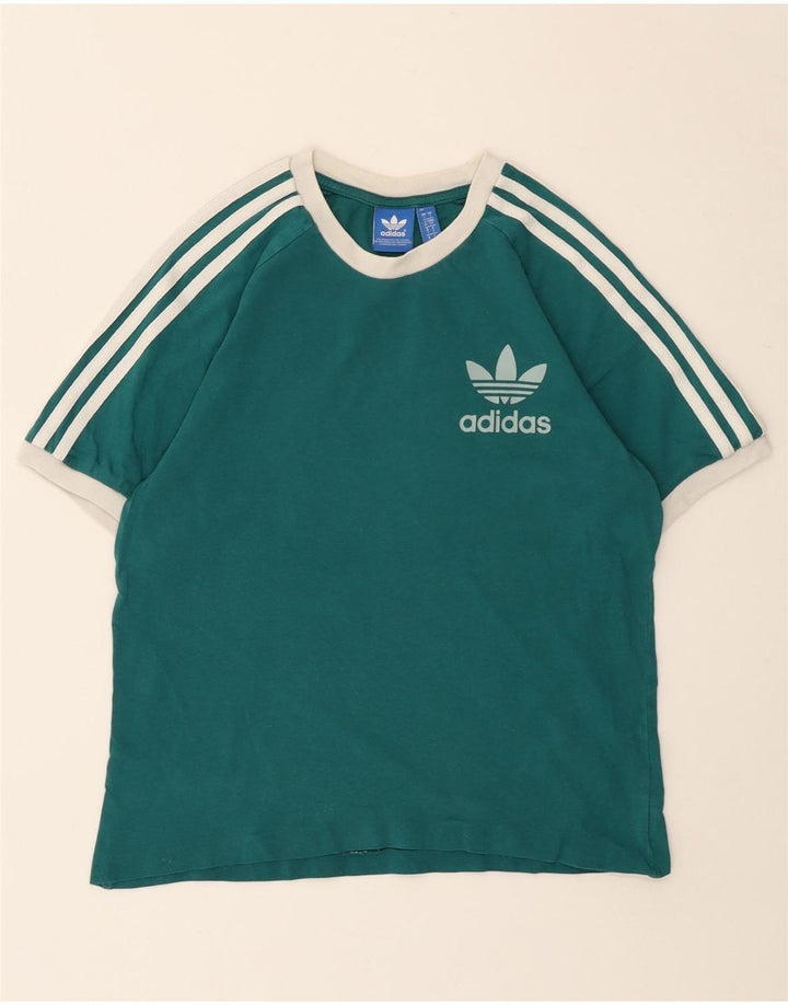 ADIDAS Womens Graphic T-Shirt Top UK 10 Pequeno Verde
