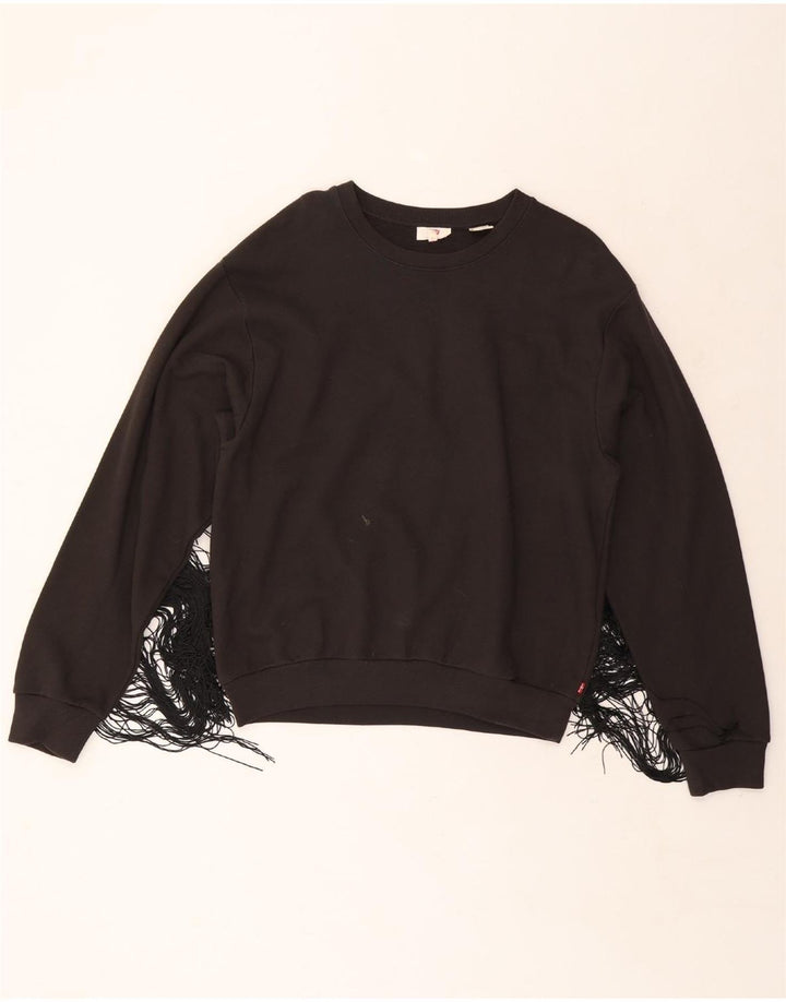 Moletom feminino Levi's Jumper UK 14 médio algodão preto