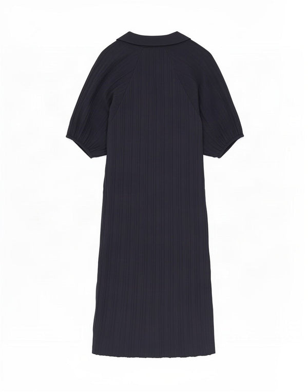 Vestido polo feminino Zara Batwing Reino Unido 10 pequeno azul marinho viscose