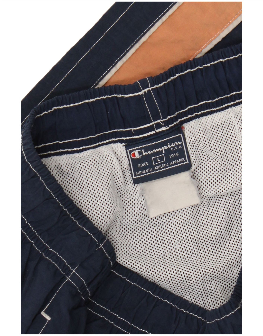 Shorts de natação masculino Champion grande bloco colorido azul marinho