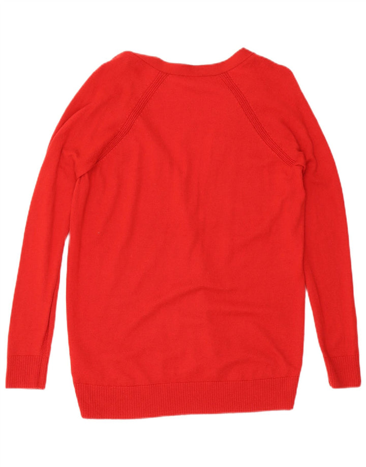 Suéter cardigã feminino grande da Gap Reino Unido 10 pequeno nylon vermelho