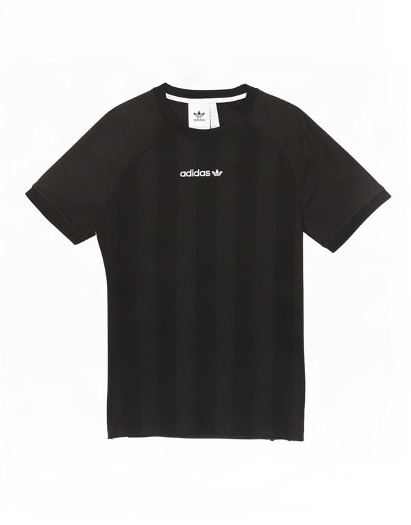 Adidas Mens Graphic T-Shirt Top Pequeno Poliéster Colorblock Preto