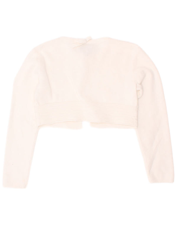 Suéter Armani Junior Girls Crop Cardigan 4-5 Anos Branco