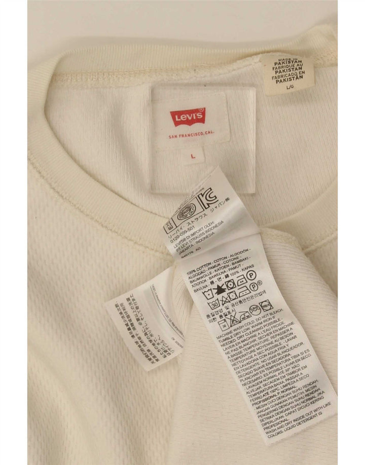Top masculino Levi's manga comprida grande algodão branco