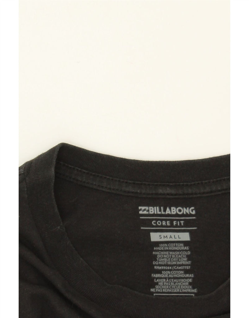 BILLABONG Mens Core Fit Graphic T-Shirt Long Sleeve Small Black Cotton Vintage Billabong and Second-Hand Billabong from Messina Hembry 