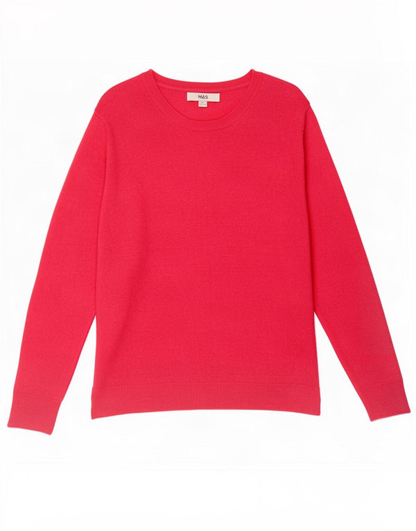 Suéter feminino Marks & Spencer com gola canoa Reino Unido 18 XL rosa acrílico
