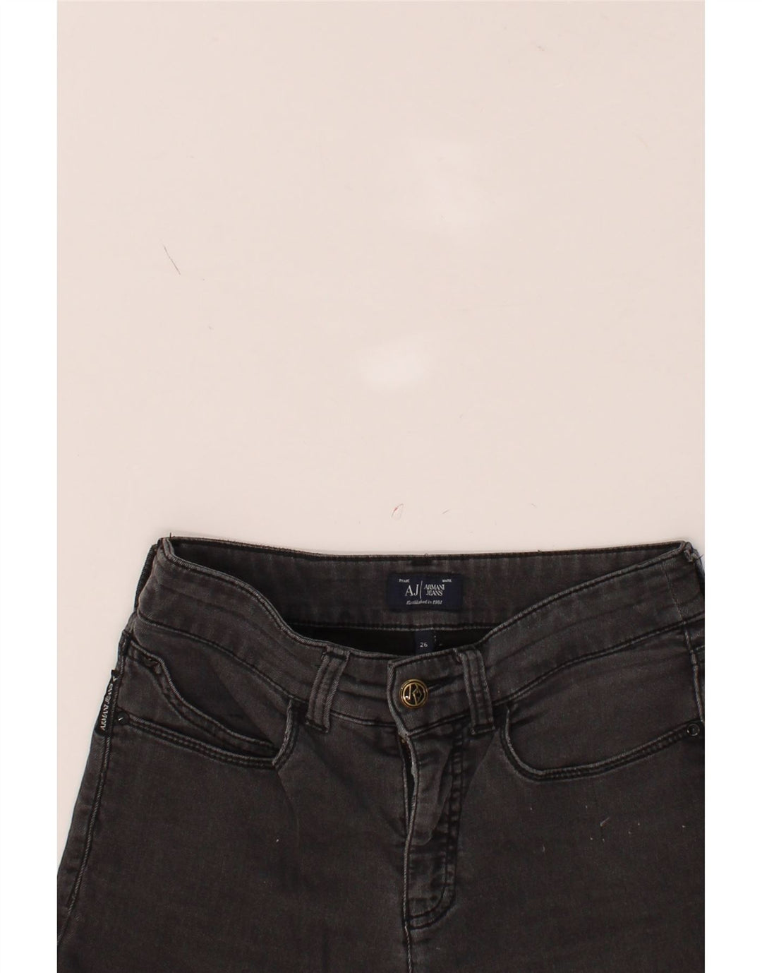 ARMANI Womens Skinny Jeans W26 L29  Grey Cotton Vintage Armani and Second-Hand Armani from Messina Hembry 