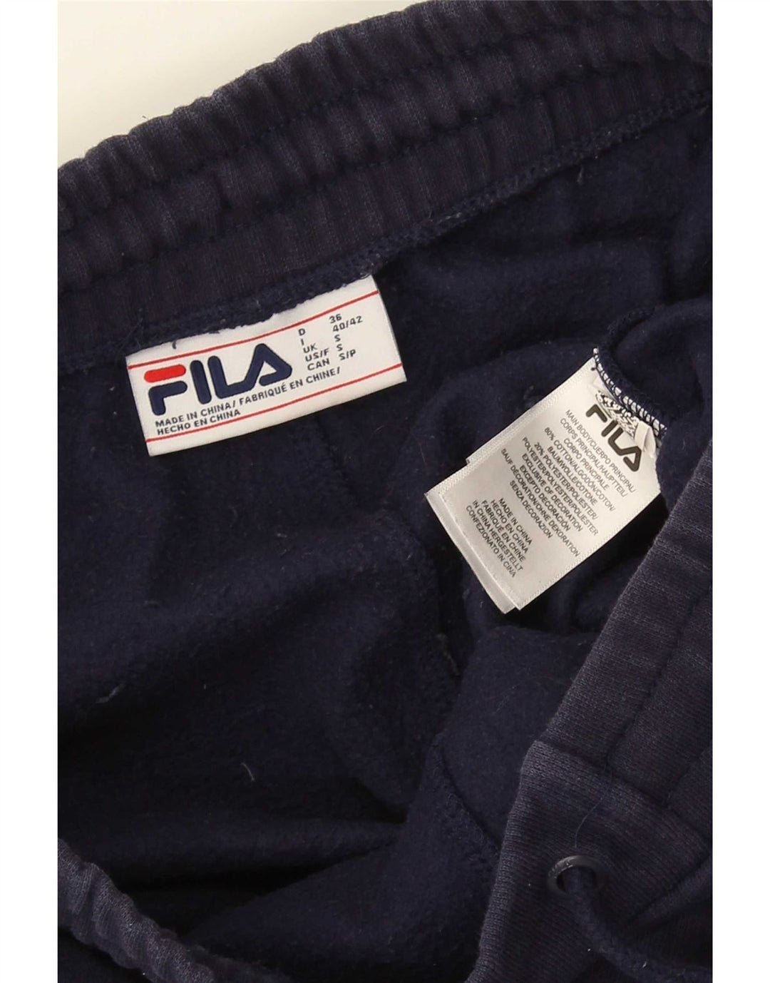 Calça de treino masculina Fila joggers pequeno algodão azul marinho